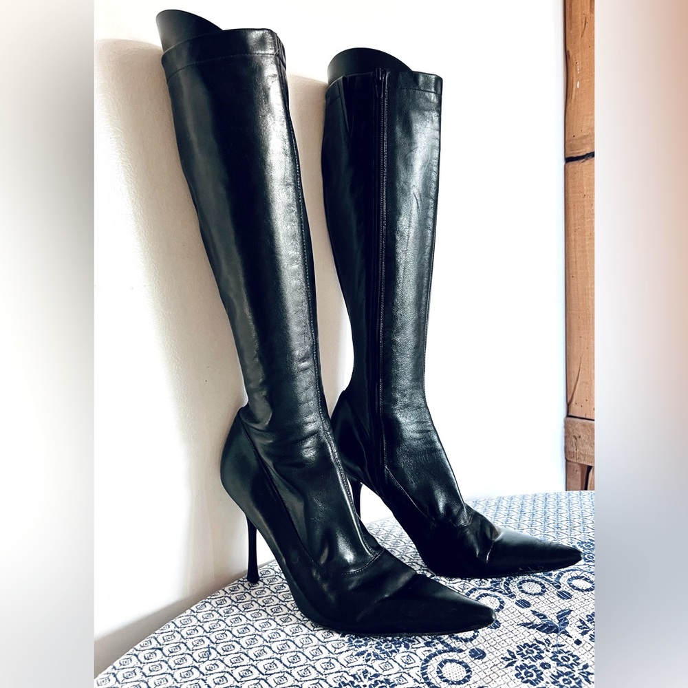 “Witchy Poo” Style High Heeled Pointy Boots STEVEN by Steve Madden